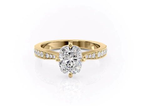 The Rebecca Set With A 2.5 Carat Elongated Cushion Lab Diamond Sale