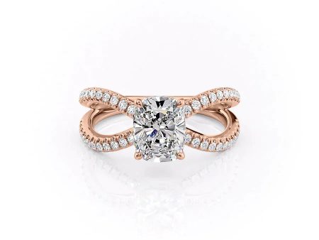 The Zoey Set With A 2 Carat Elongated Cushion Lab Diamond Cheap