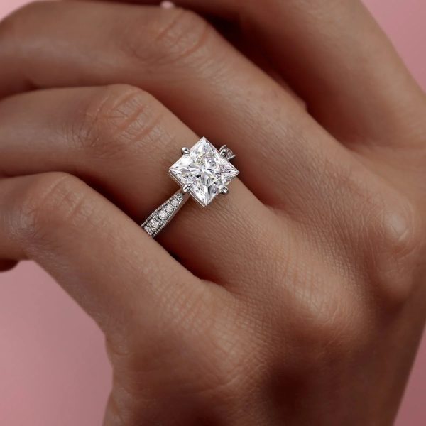 The Rebecca Set With A 1 Carat Princess Lab Diamond Online