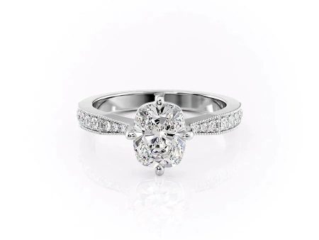 The Rebecca Set With A 2.5 Carat Elongated Cushion Lab Diamond on Sale