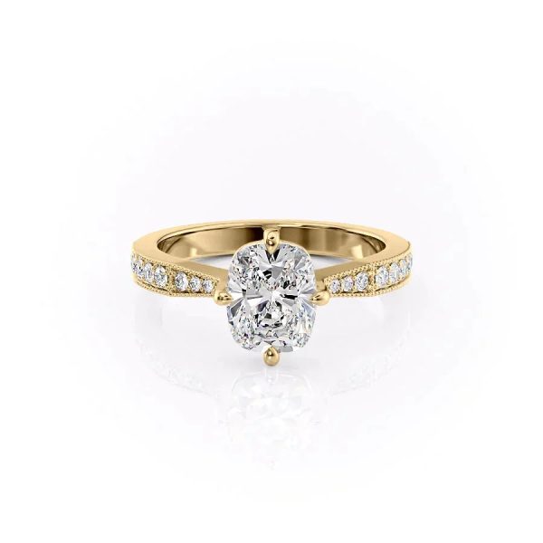 The Rebecca Set With A 1.5 Carat Elongated Cushion Lab Diamond Discount