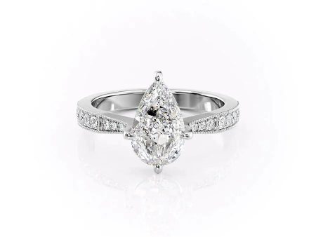 The Rebecca Set With A 2.5 Carat Pear Lab Diamond For Discount