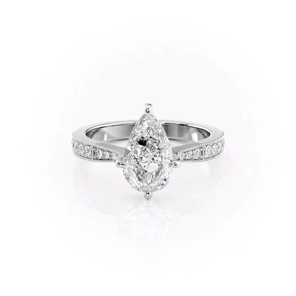 The Rebecca Set With A 2.5 Carat Pear Lab Diamond For Discount